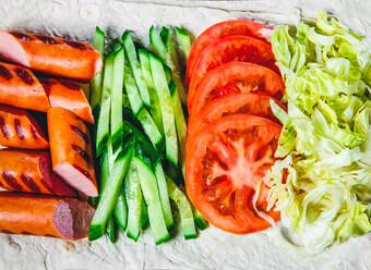 Шаурма классическая с сосиской гриль